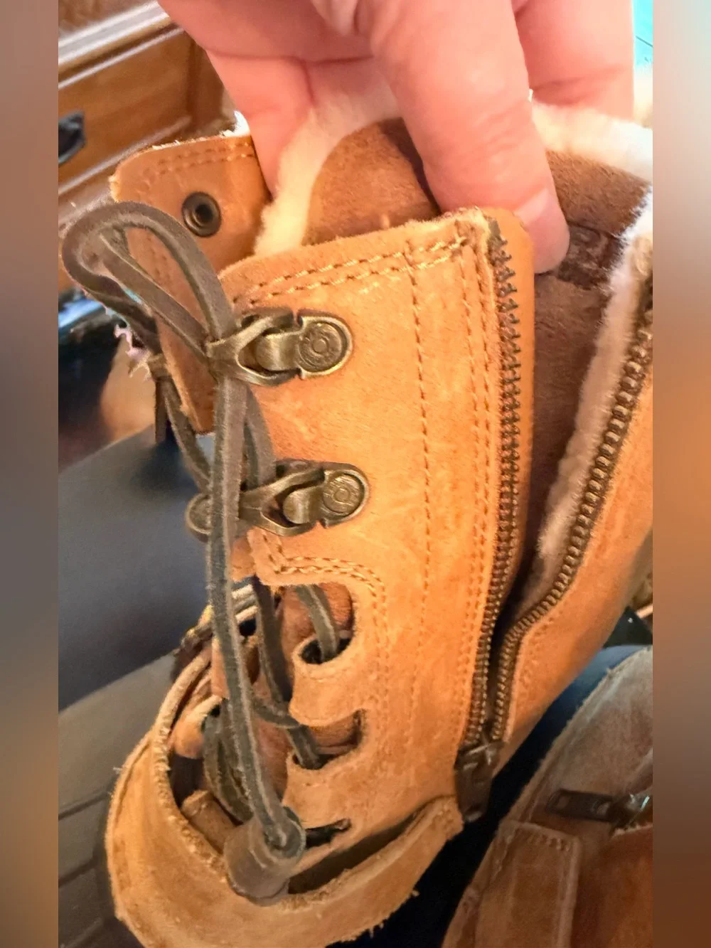 Sperry Saltwater Misty Duck Boot Thinsulate Real FUR Lined Leather Women’s 9
